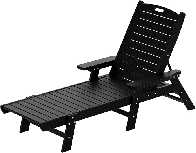 WestinTrends Malibu Poly Reclining Chaise Lounge Black