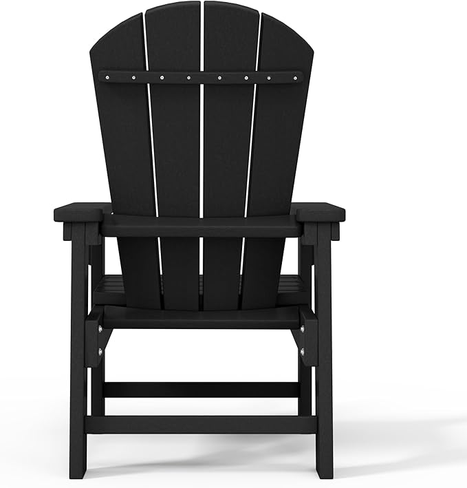WestinTrends Malibu Kids Outdoor HDPE Adirondack Plastic Patio Chair, Black