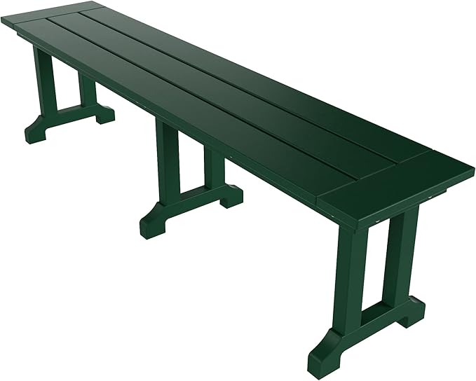 WO WESTIN OUTDOOR HDPE Laguna Trestle 65" Bench,Dark Green