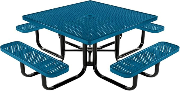 COATEDOUTDOORFURNITURE Heavy-Duty Portable Outdoor Kids Table with Umbrella Hole, Punched Steel Kids Picnic Table - Photo 1