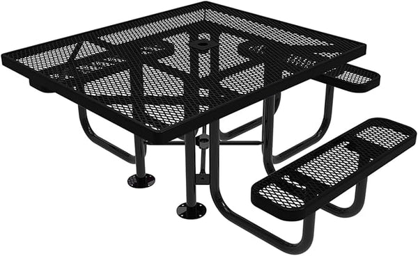 COATEDOUTDOORFURNITURE Heavy-Duty Portable ADA-Compliant Outdoor Picnic Table with Umbrella Hole - Photo 1