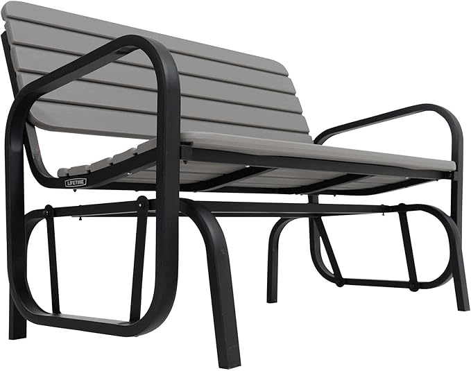 Lifetime 60361 Outdoor Swing Glider Bench, Storm Dust