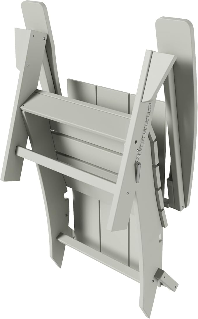 WO Home Furniture HDPE Adirondack Chair Folding Poly Lumber All Weather UV/Fade Resistant Heavy Duty for Patio, Backyard, Balcony, Garden, Lawn (Sand)…