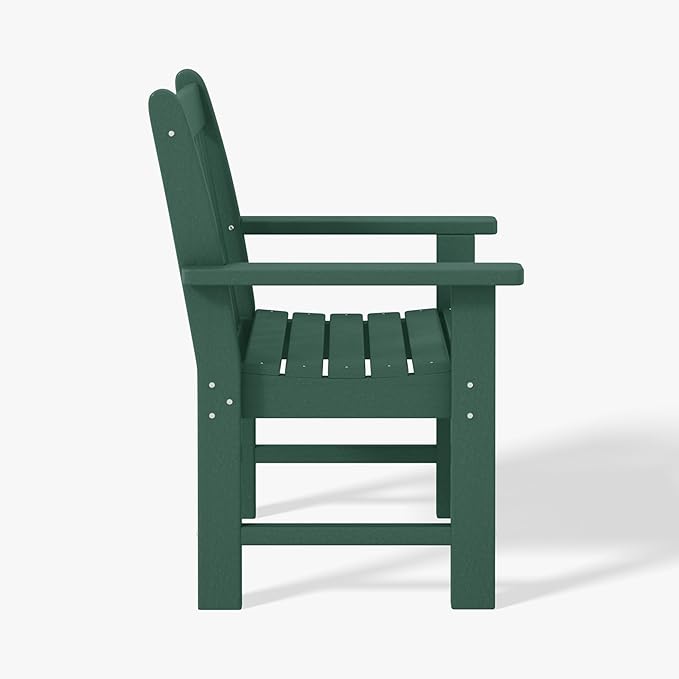 WestinTrends Malibu Outdoor Patio HDPE Adirondack Dining Arm Chair, Dark Green