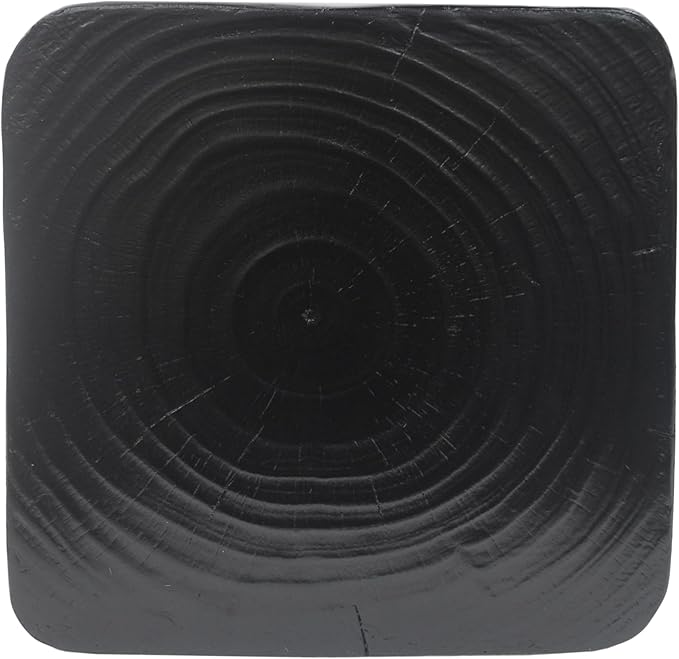 Christopher Knight Home Novi 26.8" H Lightweight Concrete Outdoor Side Table, Hollow Twist-Shaped Patio End Table, MGO Outdoor Coffee Table, Garden Plant Stand Indoor, Wood-Like Texture, Black