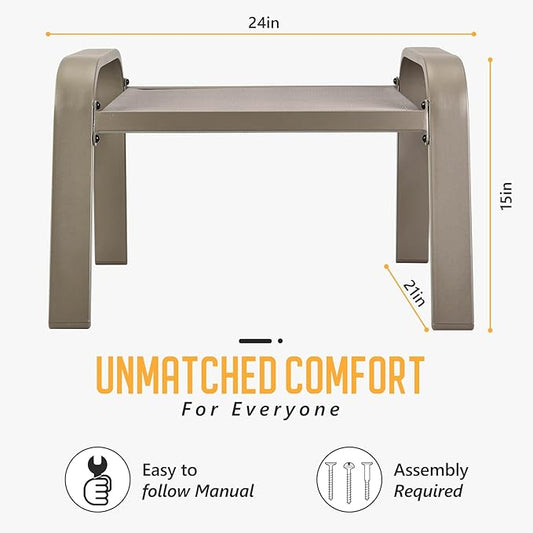 Outdoor Patio Footstools 2 Set Suit Patio Chairs Texliene Outside Ottomans Side Table for Backyard Beige