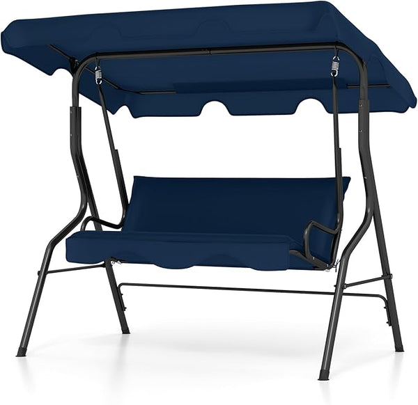 Tangkula 3 Person Porch Swing, Patio with Removable Cushion & Powder-Coated Steel Frame - Photo 1