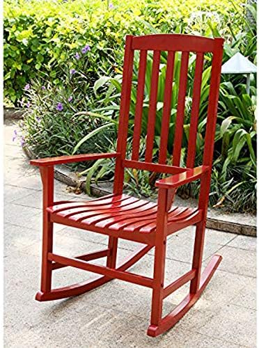 Cambridge Casual Solid Wood Bentley Porch Rocking Chair, Dark Red