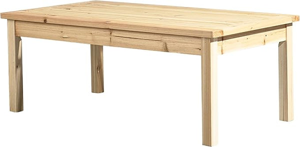 44 Inch Outdoor Cedar Coffee Table, Solid Cedar Wood Farmhouse Side Table with Slatted Top, Patio, Garden, Deck - Photo 1
