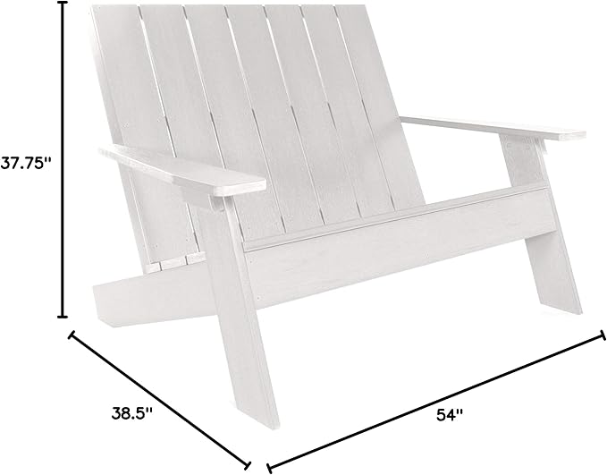 Highwood Italica Modern Outdoor Adirondack Loveseat, Adult, White