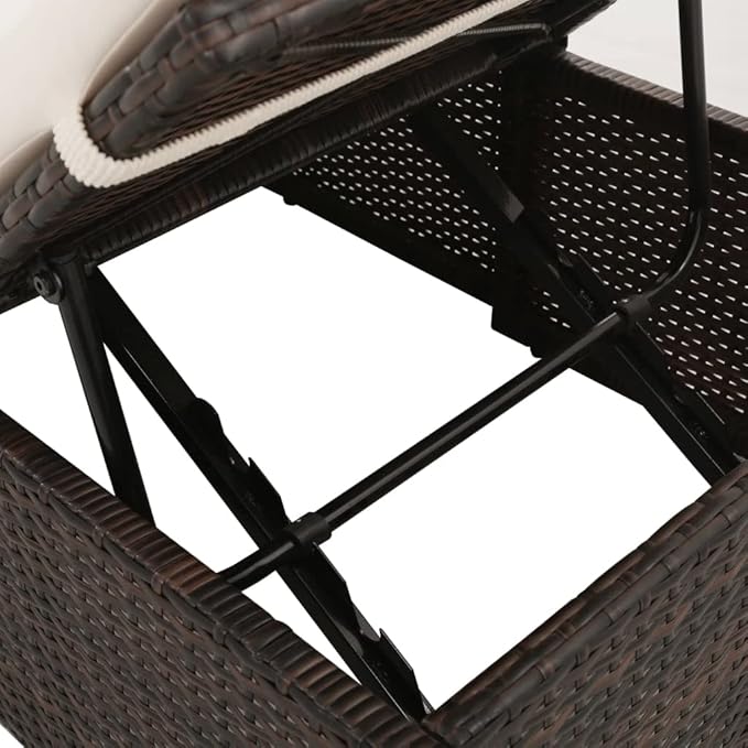Patio Bed,Pool Lounge Chairs,Outdoor Chaise Lounge,Patio Lounge Chair,Outdoor Furniture,Outdoor Garden Chair,for Pool Side,Balcony,Beach,Yard,Brown 76.8"x23.6" Poly Rattan