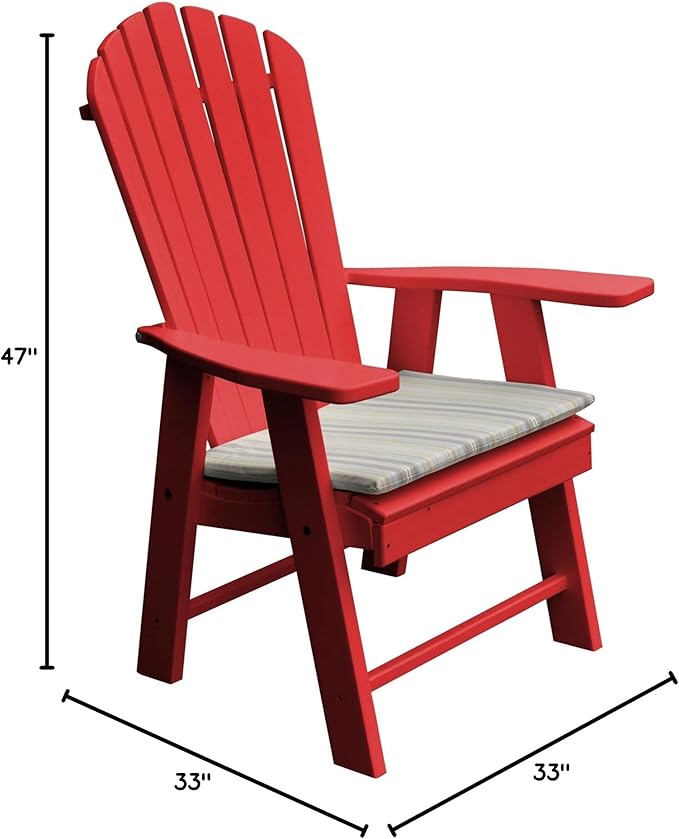 Furniture Barn USA Poly Upright Adirondack Chair, Bright Red