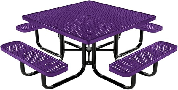 COATEDOUTDOORFURNITURE Heavy-Duty Portable Outdoor Kids Table with Umbrella Hole, Punched Steel Kids Picnic Table - Photo 1
