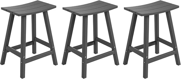 WestinTrends Malibu Malibu 24 Inch Counter High Saddle Stools (Set of 3), Gray - Photo 1