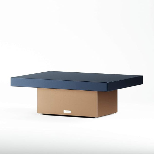 COOKE Santa Barbara Custom Contemporary Outdoor Table (Midnight Blue Aluminum Top, Gold Dust Aluminum Base) - Photo 1