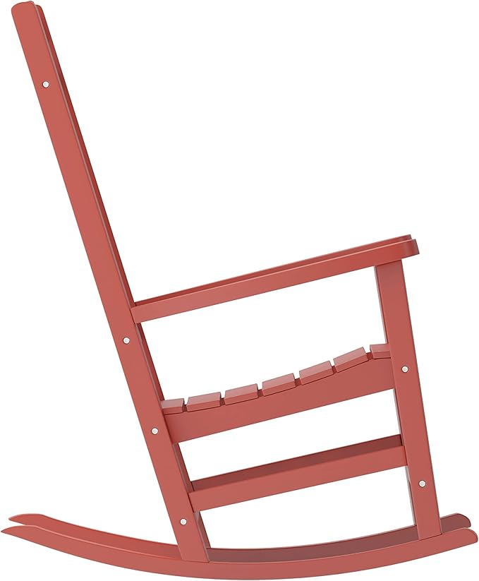 Flash Furniture Winston All-Weather Poly Resin Rocking Chair in Red