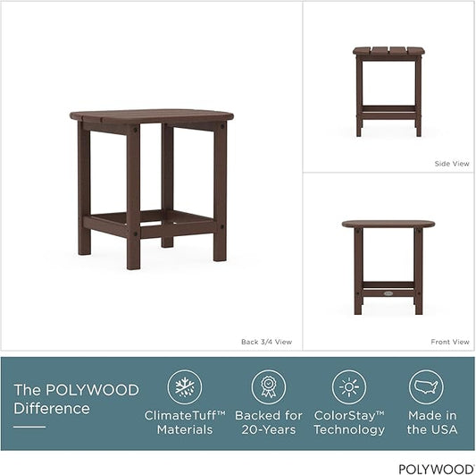 POLYWOOD SBT18MA South Beach 18" Outdoor Side Table, Mahogany