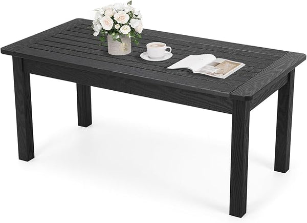 Stoog Outdoor Coffee Table, All-Weather Poly Lumber Patio Side Table, Rectangle End Table for Backyard, Porch, Garden - Photo 1