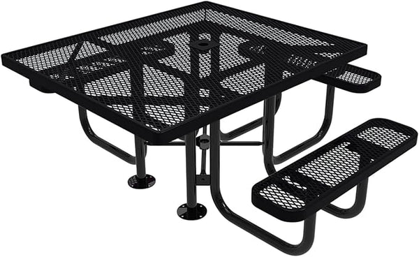 COATEDOUTDOORFURNITURE Heavy-Duty Portable ADA-Compliant Outdoor Picnic Table with Umbrella Hole - Photo 1