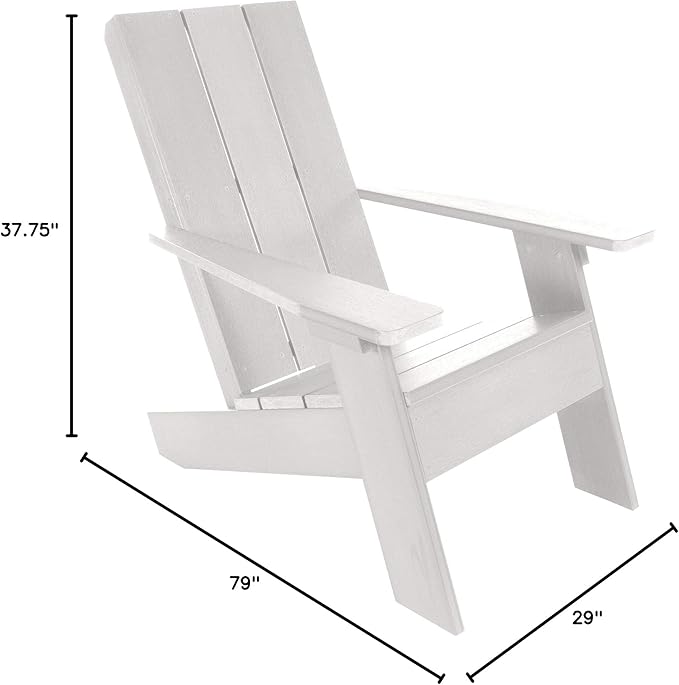 Highwood Italica Modern Adirondack Chairs, 2-Piece Set, White