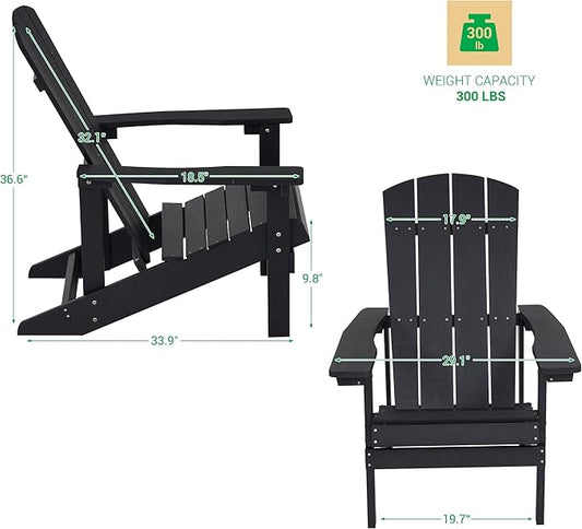Adirondack Chairs, Plastic Adirondack Chair, All-Weather Resistant Adirondack Chairs, Widely Used in Outdoor, Fire Pit, Deck, Outside, Garden