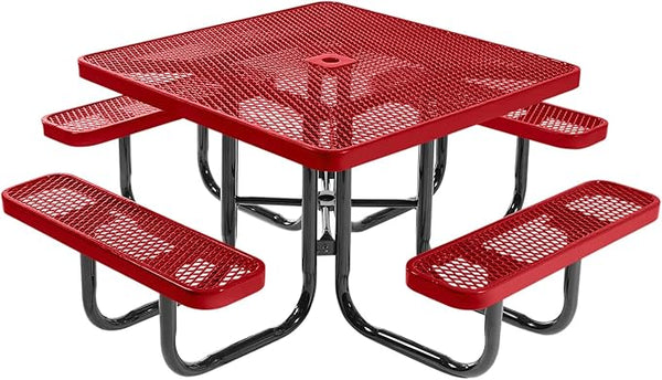 COATEDOUTDOORFURNITURE Heavy-Duty Portable Outdoor Picnic Table with Umbrella Hole - Photo 1