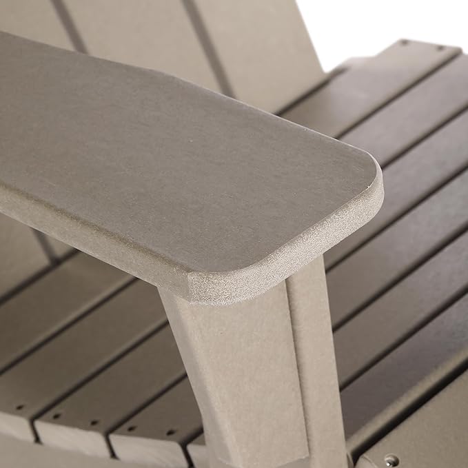 WO WESTIN OUTDOOR HDPE Laguna Outdoor Rocking Poly Adirondack Chair (Set of 2), Weathered Wood