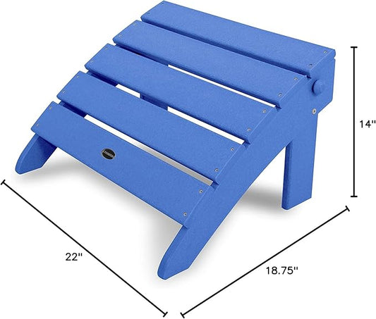 POLYWOOD® Classic Adirondack Ottoman, Pacific Blue