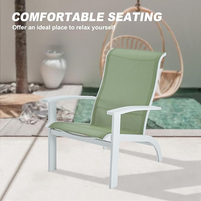 DIFY Patio Adirondack Chair,Outdoor Adirondack Chair Weather Resistant for Backyard,Pool Deck and Beach,Green