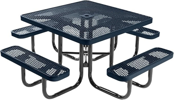 COATEDOUTDOORFURNITURE Heavy-Duty Portable Outdoor Picnic Table with Umbrella Hole - Photo 1