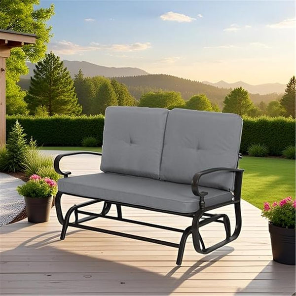 SUNCROWN Outdoor Swing Glider Chair, Patio 2 Seats Loveseat Rocking Chair with Cushions - Photo 1