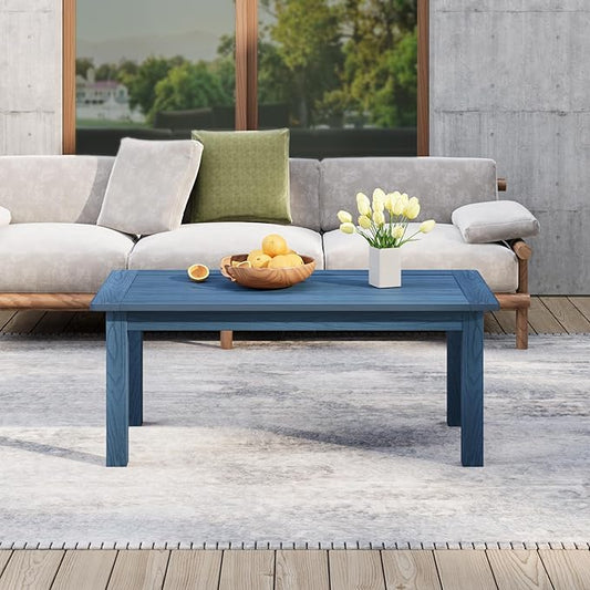 Stoog Outdoor Coffee Table, All-weahter Patio Side Table for Outside, Backyard, Porch, Garden, Balcony & Living Room, Blue