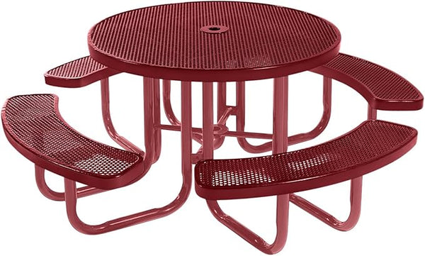 COATEDOUTDOORFURNITURE Heavy-Duty Portable Outdoor Picnic Table with Umbrella Hole - Photo 1