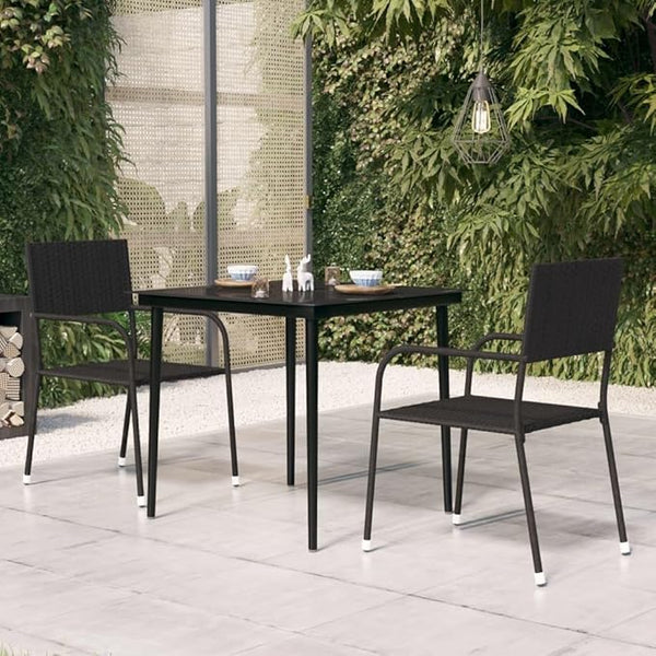 Square Outdoor Dining Table, 31.5 Inch Patio Metal Table with Glass Top - Photo 1