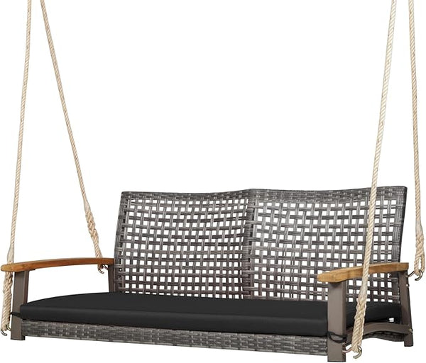 Tangkula 2-Person Outdoor Porch Swing with 118" Hanging Ropes - Photo 1
