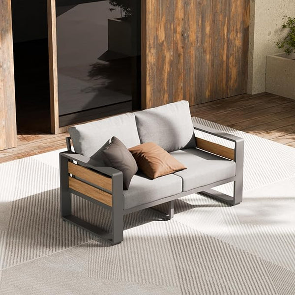 ZANDOR Outside Aluminum Lawn Furniture - 1 Pcs Loveseat - Photo 1