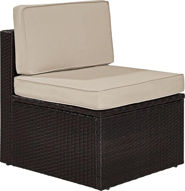 Crosley Furniture Palm Harbor Armless Outdoor Sectional Chair, Wicker Patio Chairs for Porch, Deck, Backyard - Photo 1