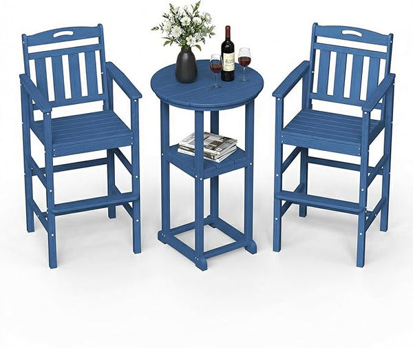 Ciokea 3-Pcs Bistro Table and Chairs - Photo 1