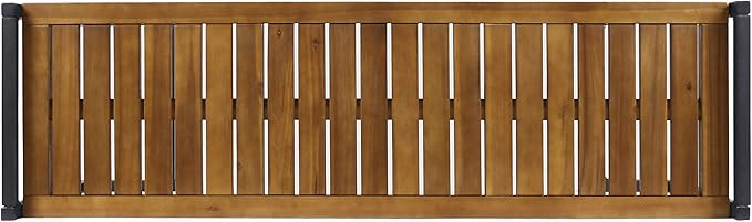 Christopher Knight Home Noel Outdoor Industrial Acacia Wood and Iron Bench, Teak Finish/Black Metal