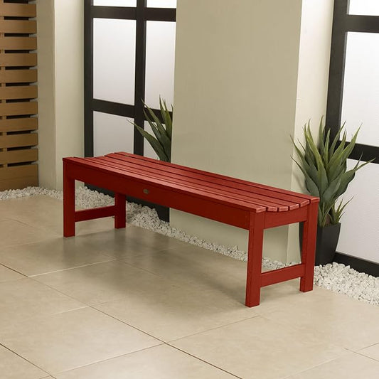 highwood Lehigh Picnic Garden Bench, 5 feet, Rustic Red