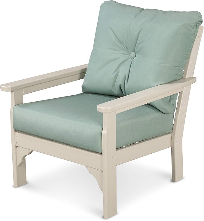 POLYWOOD® Vineyard Deep Seating Chair in Black/Granite