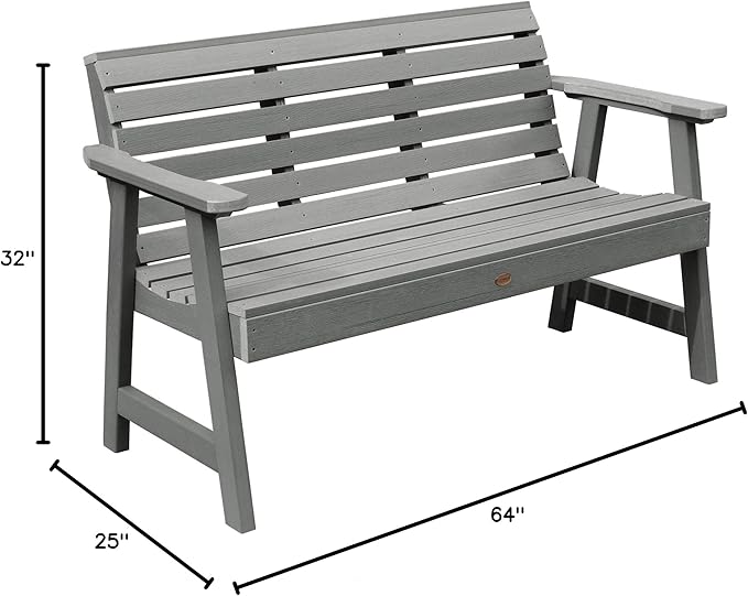 highwood AD-BENW3-CGE Weatherly Garden Bench, 5 Feet, Coastal Teak
