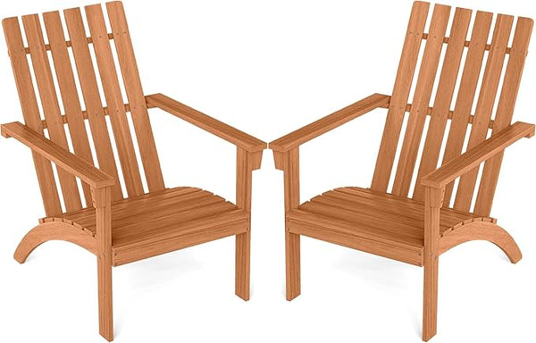DORTALA Adirondack Chair, Acacia Wood Fire Pit Chair with Backrest and Armrests, 400 LBS Weight Capacity - Photo 1