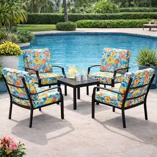 BrylaneHome Bh Outdoor Performance 2-Section Deep Seating Cushion - Poppy Blue - Photo 1