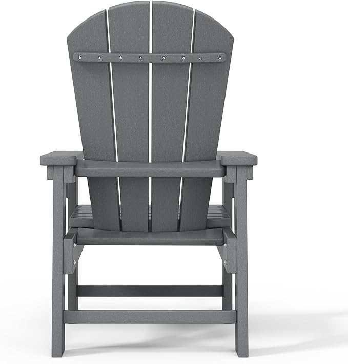 WestinTrends Malibu Kids Outdoor HDPE Adirondack Plastic Patio Chair, Gray