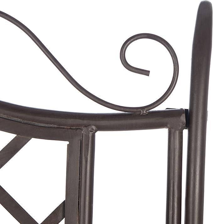 Safavieh PAT5017B Outdoor Collection Abner Rustic Brown Wrought Iron 46-inch Garden Bench