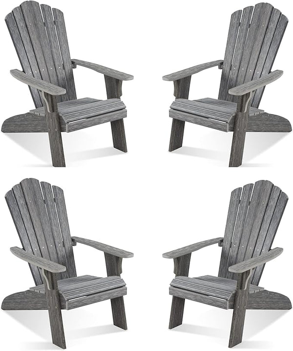 Adirondack Chair Set of 4, Outdoor Oversized Patio Chair Poly Lumber Weather Resistant & Durable Fire Pits Chair for - Photo 1