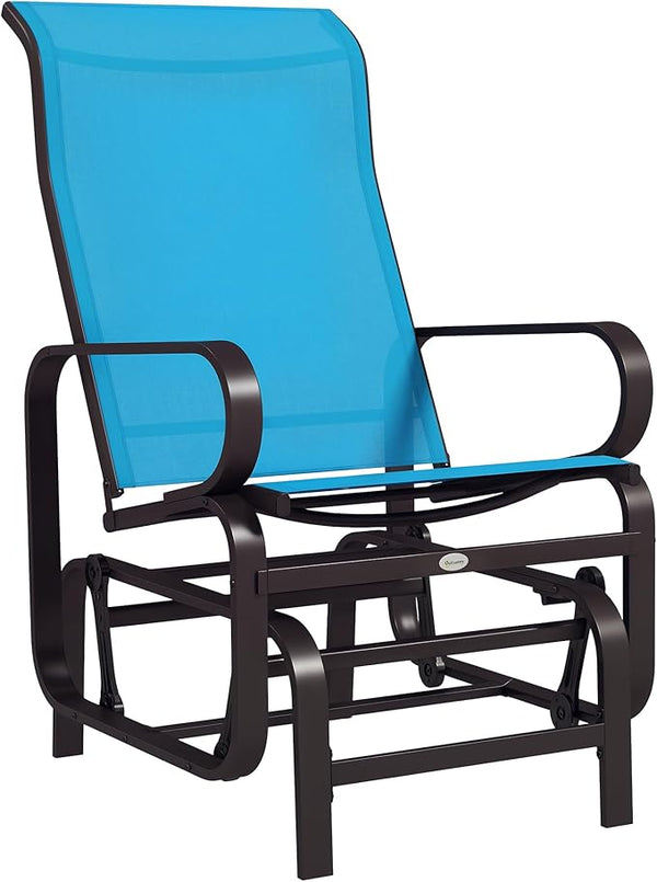 Outsunny Outdoor Glider Chair, Gliders for Outside Patio with Smooth Gliding Mechanism and Lightweight Construction for - Photo 1