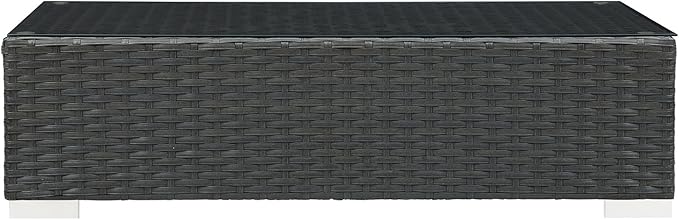 Modway EEI-1852-CHC Sojourn Wicker Rattan Outdoor Patio Coffee Table, Chocolate