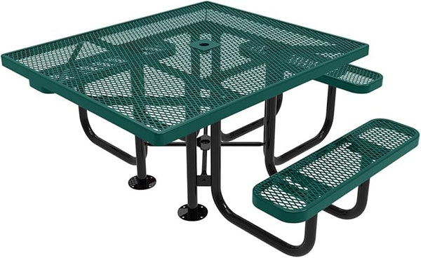 COATEDOUTDOORFURNITURE Heavy-Duty Portable ADA-Compliant Outdoor Picnic Table with Umbrella Hole - Photo 1